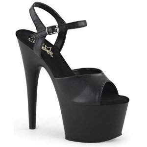 Pleaser Adore-709 – Black matte sandals (heel 17.8 cm)