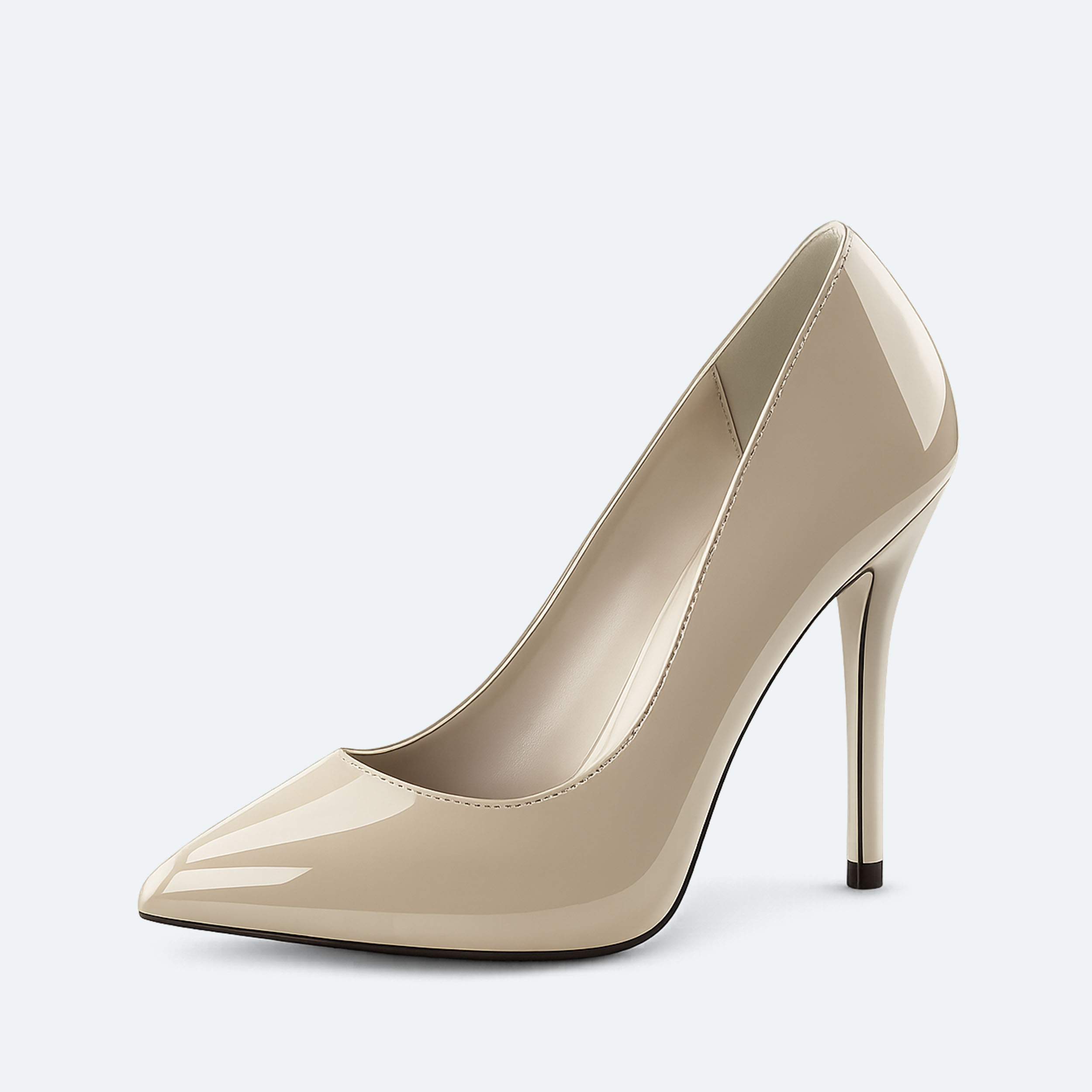 Pleaser Amuse-20 – Béžové lakované lodičky (podpatek 12,7 cm)