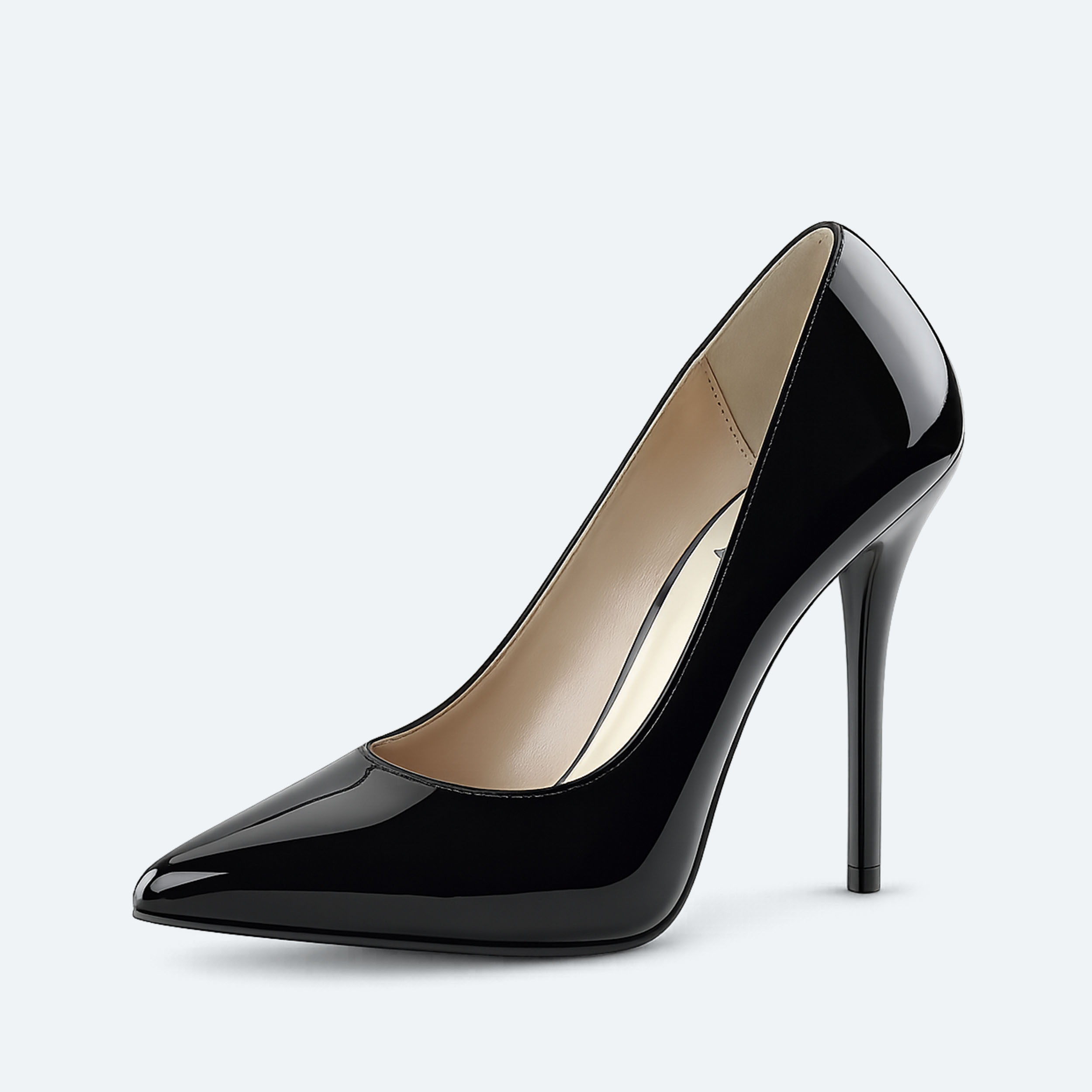 Pleaser Amuse-20 – Black Patent Pumps (heel 12.7 cm)