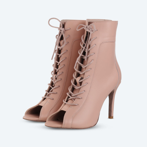 Blossom Heels – Leather High Heel Booties (heel 9 cm)