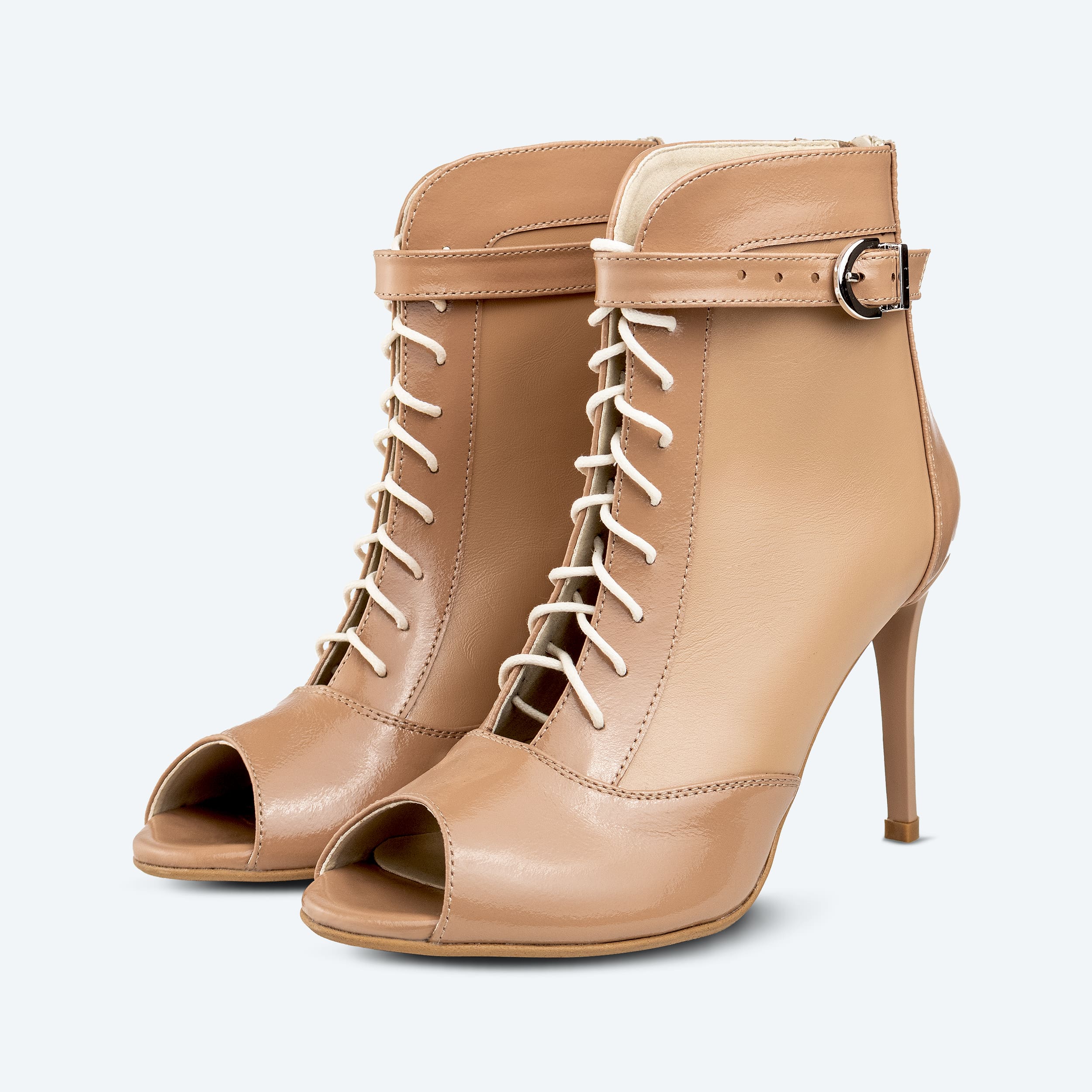 Caramel Comfort – Kožené boty High Heels s dvojitou fixací (9 cm)