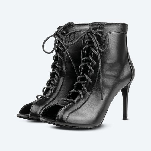 Classique Heels – černý boty High Heel kožený závěs (9 cm)