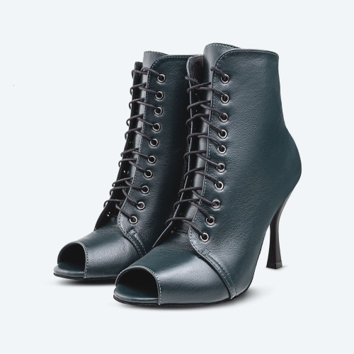 Malachite Heels – Leather High Heel Bootie (heel 9 cm)